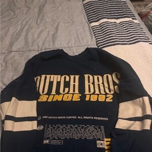 Dutch Bros Navy and Beige Bomber Jacket
